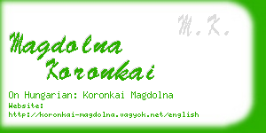 magdolna koronkai business card